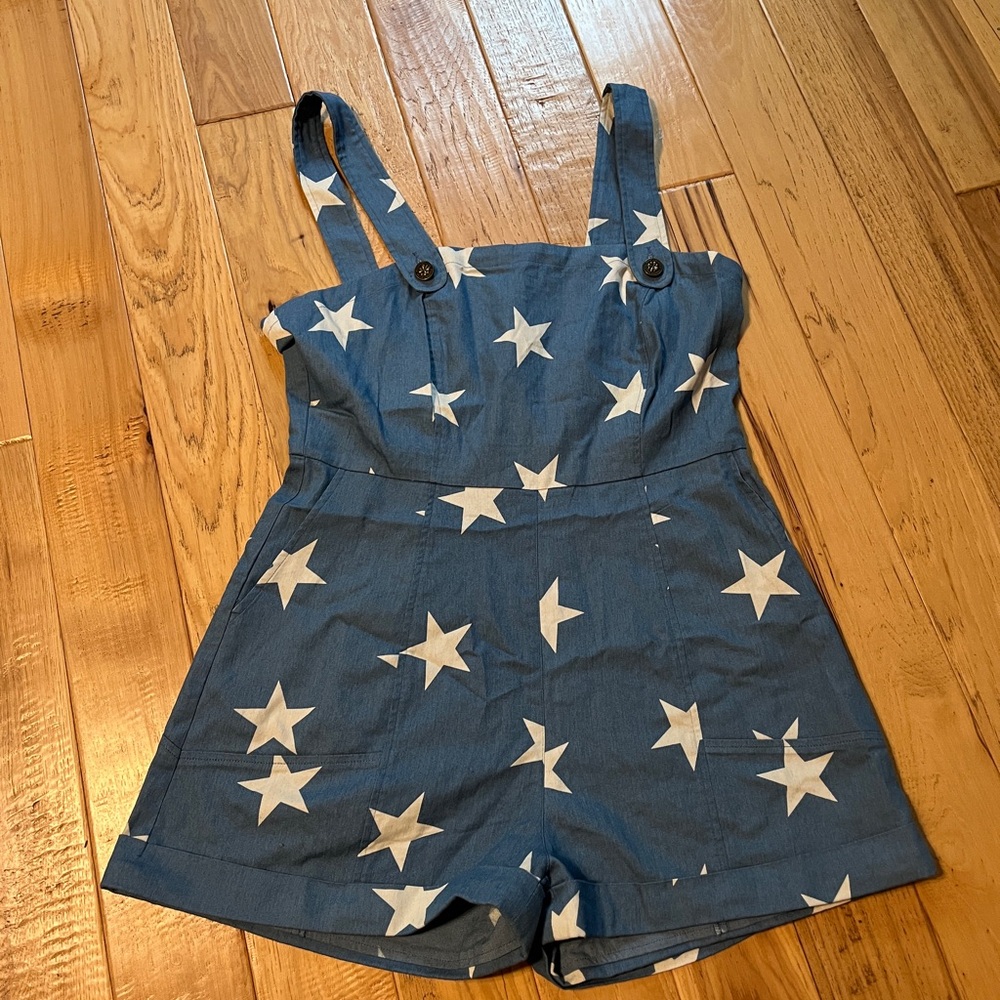 ModCloth Blue Star-Patterned Romper